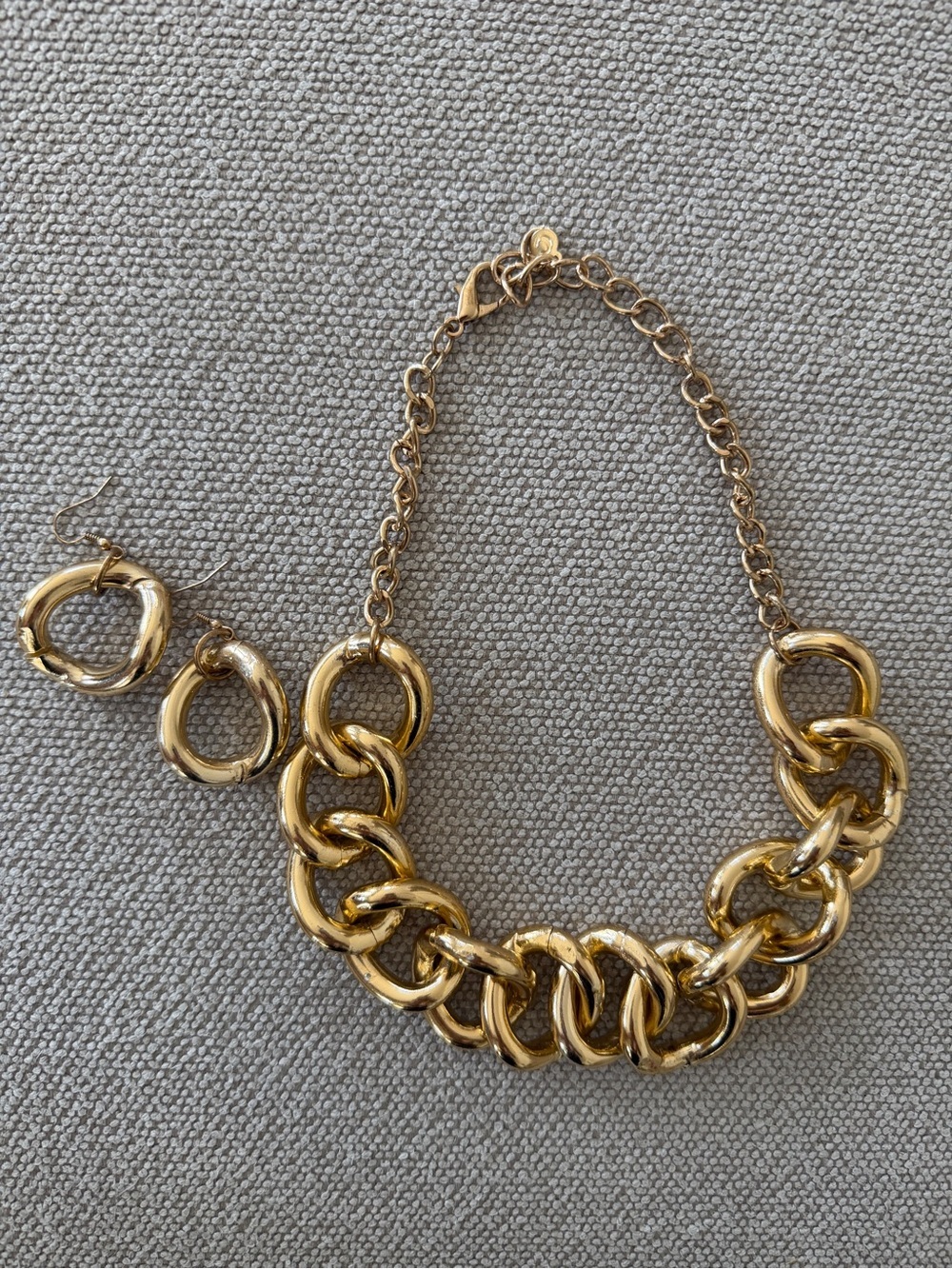 Chunky Chain Necklace Earrings set